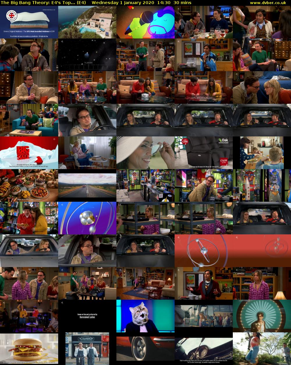 The Big Bang Theory: E4's Top... (E4) Wednesday 1 January 2020 14:30 - 15:00