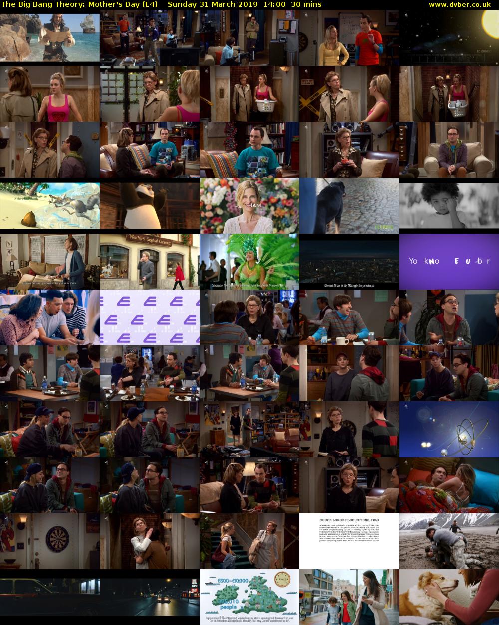 The Big Bang Theory: Mother's Day (E4) Sunday 31 March 2019 14:00 - 14:30