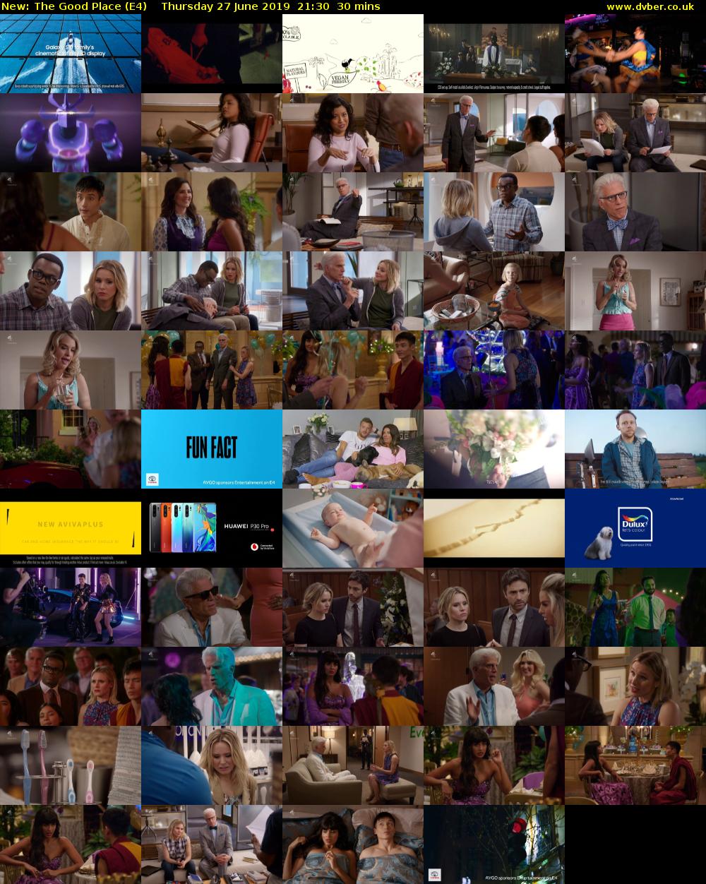 The Good Place (E4) Thursday 27 June 2019 21:30 - 22:00