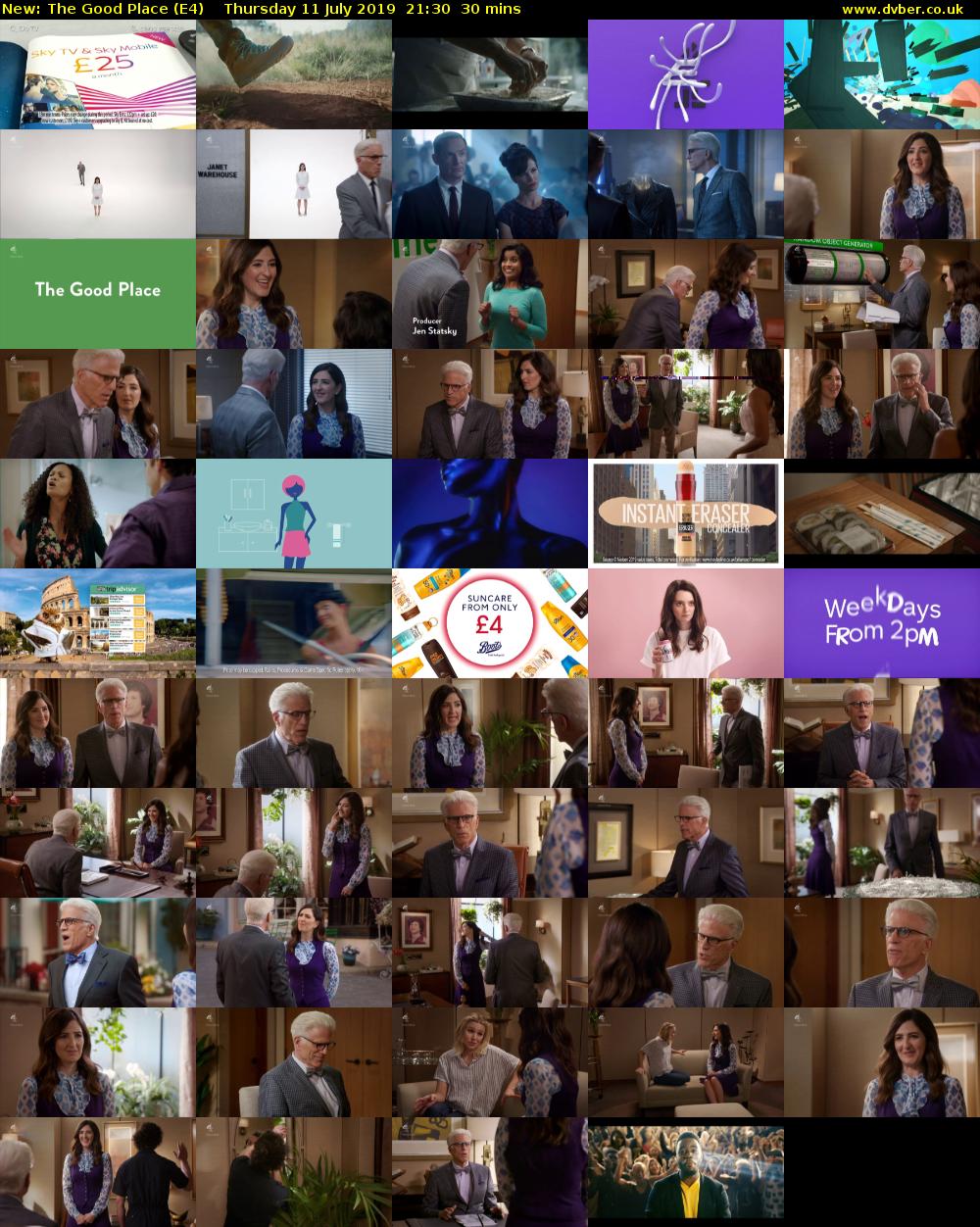 The Good Place (E4) Thursday 11 July 2019 21:30 - 22:00