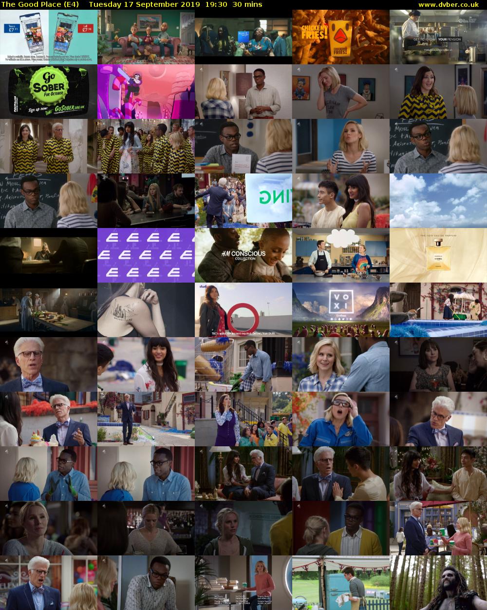 The Good Place (E4) Tuesday 17 September 2019 19:30 - 20:00