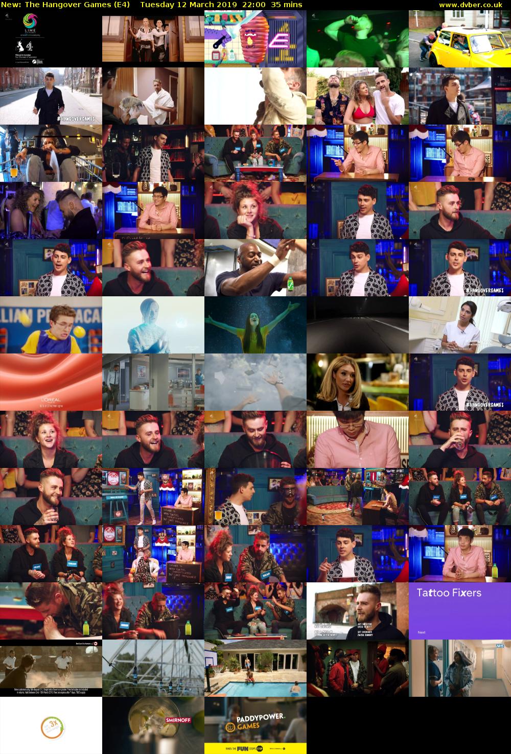 The Hangover Games (E4) Tuesday 12 March 2019 22:00 - 22:35