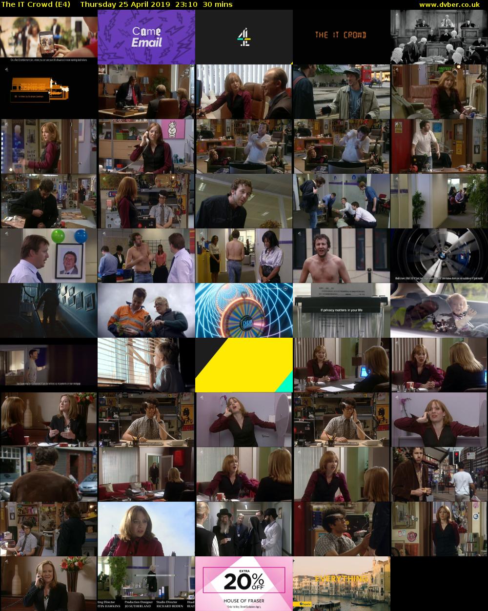The IT Crowd (E4) Thursday 25 April 2019 23:10 - 23:40