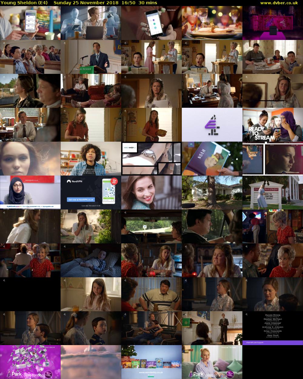 Young Sheldon (E4) Sunday 25 November 2018 16:50 - 17:20