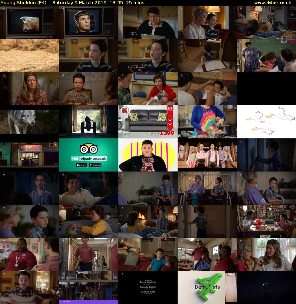 Young Sheldon (E4) Saturday 9 March 2019 13:45 - 14:10