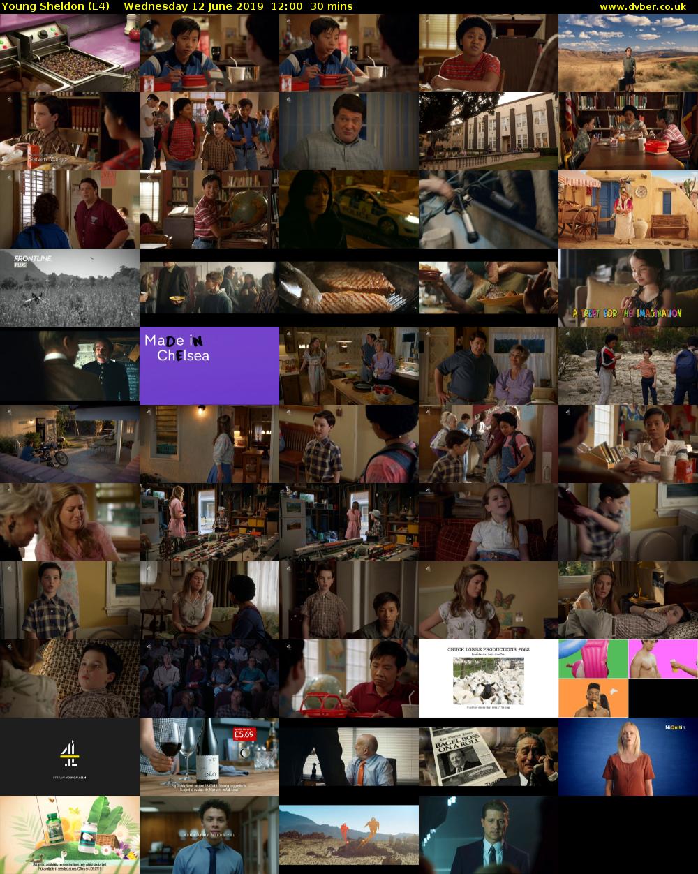 Young Sheldon (E4) Wednesday 12 June 2019 12:00 - 12:30