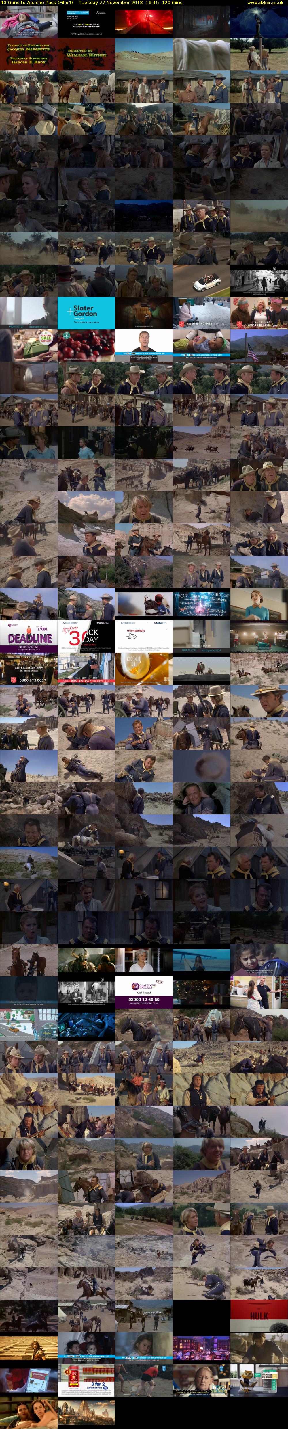 40 Guns to Apache Pass (Film4) Tuesday 27 November 2018 16:15 - 18:15
