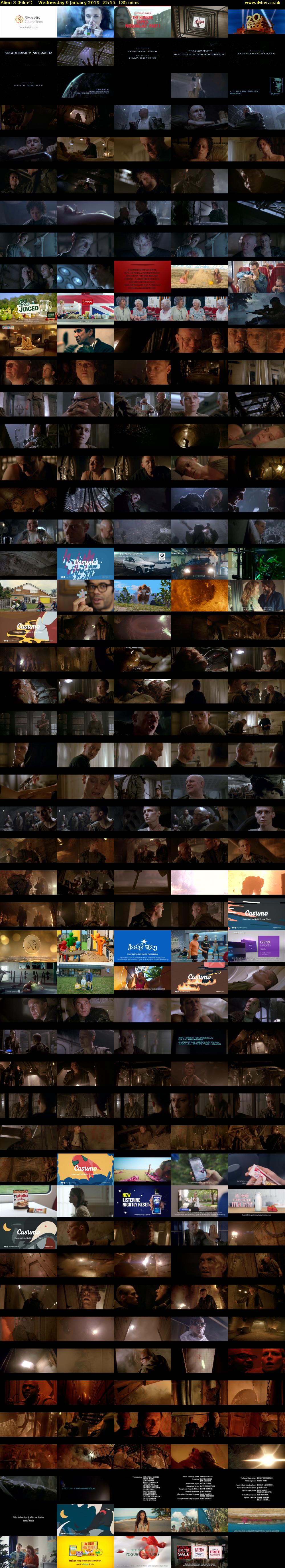 Alien 3 (Film4) Wednesday 9 January 2019 22:55 - 01:10