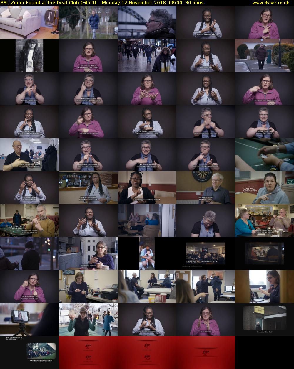 BSL Zone: Found at the Deaf Club (Film4) Monday 12 November 2018 08:00 - 08:30