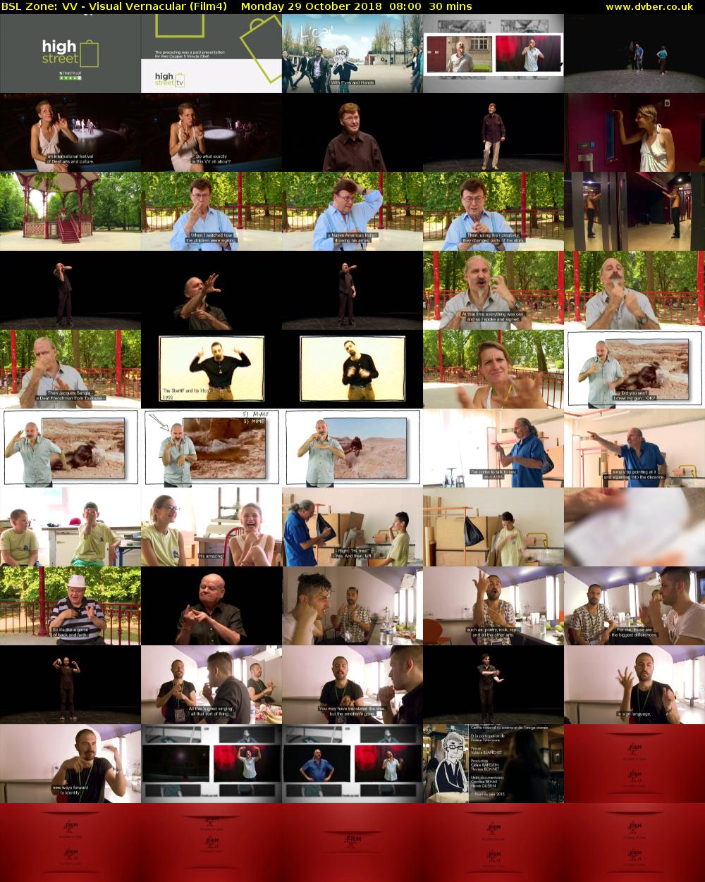 BSL Zone: VV - Visual Vernacular (Film4) Monday 29 October 2018 08:00 - 08:30