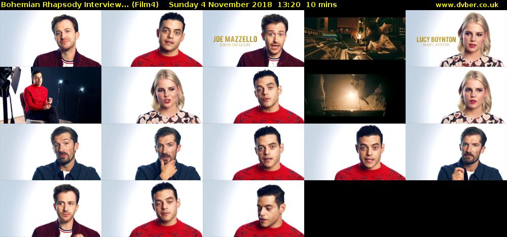 Bohemian Rhapsody Interview... (Film4) Sunday 4 November 2018 13:20 - 13:30
