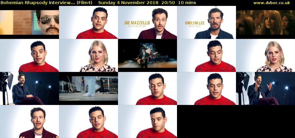 Bohemian Rhapsody Interview... (Film4) Sunday 4 November 2018 20:50 - 21:00