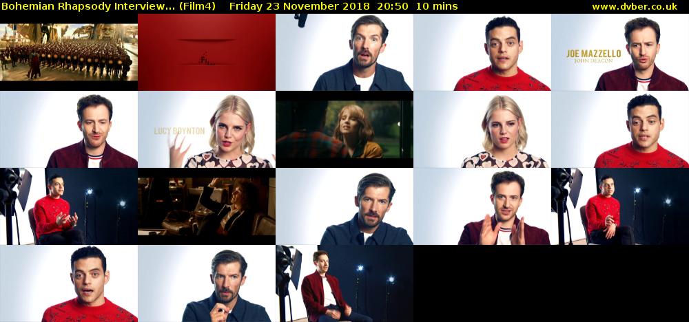 Bohemian Rhapsody Interview... (Film4) Friday 23 November 2018 20:50 - 21:00