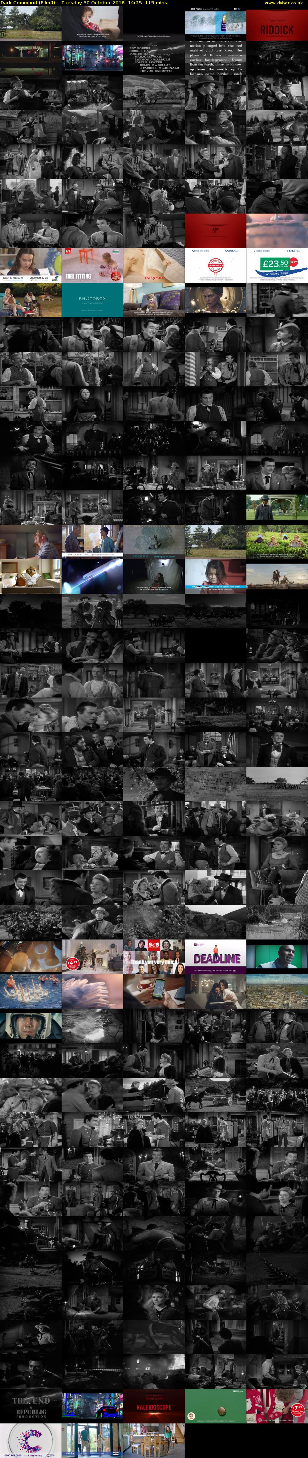 Dark Command (Film4) Tuesday 30 October 2018 14:25 - 16:20