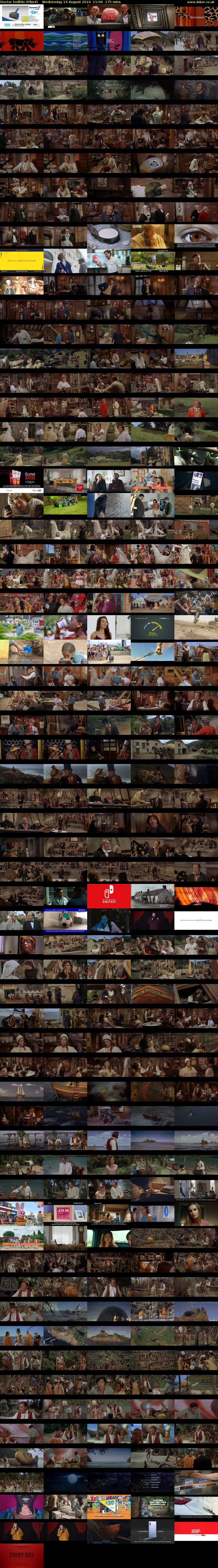 Doctor Dolittle (Film4) Wednesday 14 August 2019 11:00 - 13:55