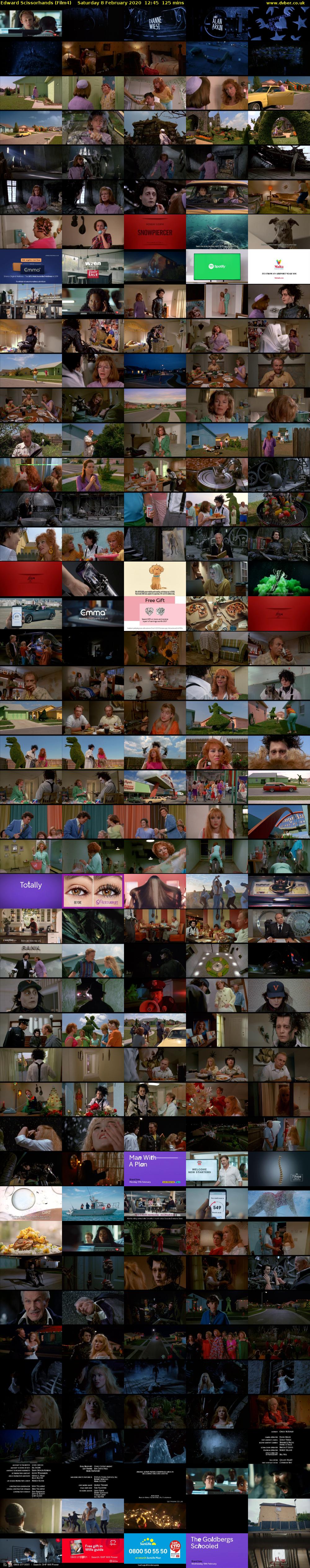 Edward Scissorhands (Film4) Saturday 8 February 2020 12:45 - 14:50