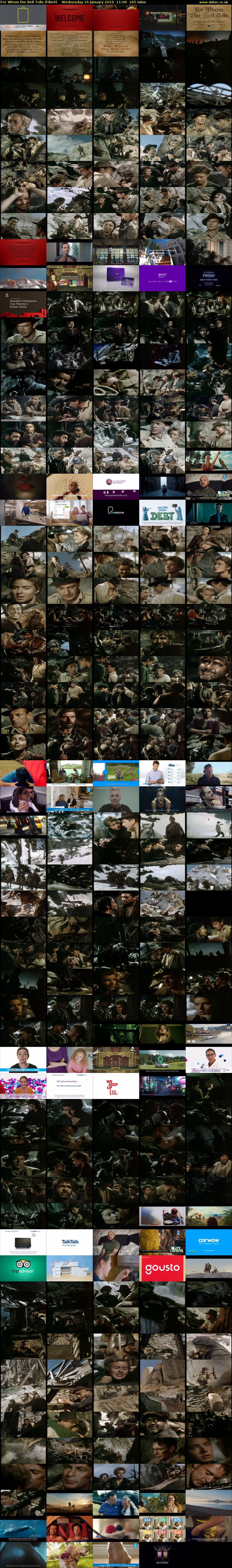 For Whom the Bell Tolls (Film4) Wednesday 16 January 2019 11:00 - 13:45