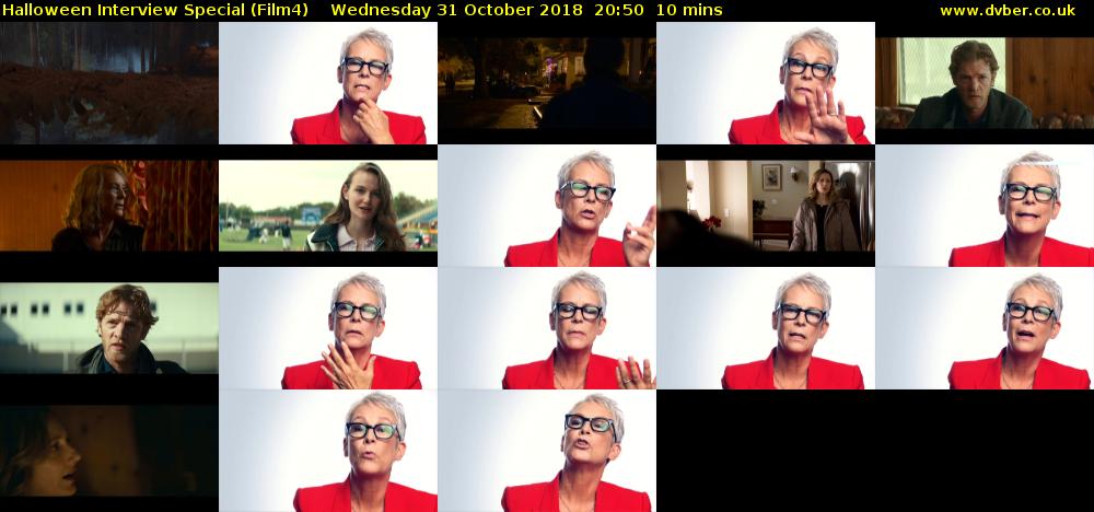 Halloween Interview Special (Film4) Wednesday 31 October 2018 20:50 - 21:00