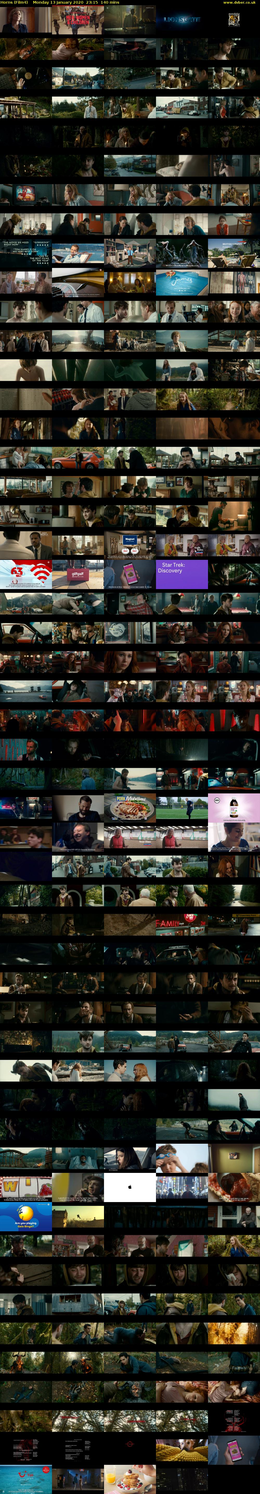Horns (Film4) Monday 13 January 2020 23:15 - 01:35
