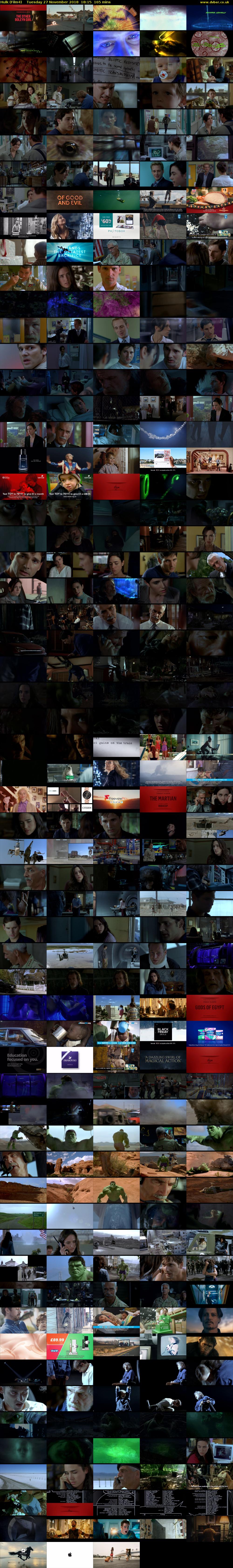 Hulk (Film4) Tuesday 27 November 2018 18:15 - 21:00