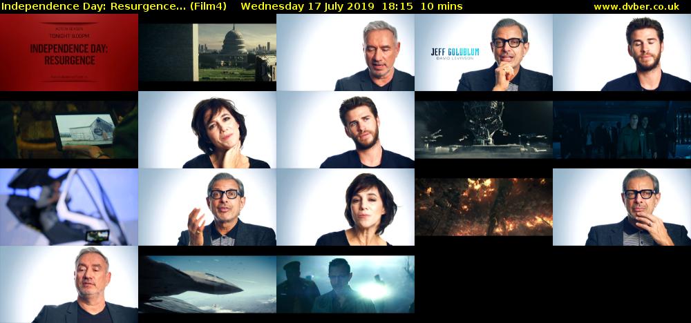 Independence Day: Resurgence... (Film4) Wednesday 17 July 2019 18:15 - 18:25