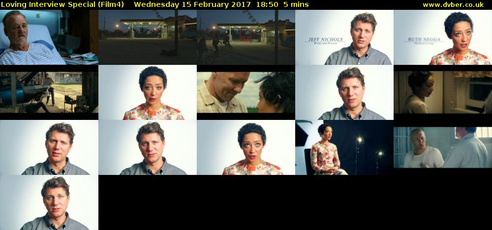 Loving Interview Special (Film4) Wednesday 15 February 2017 18:50 - 18:55