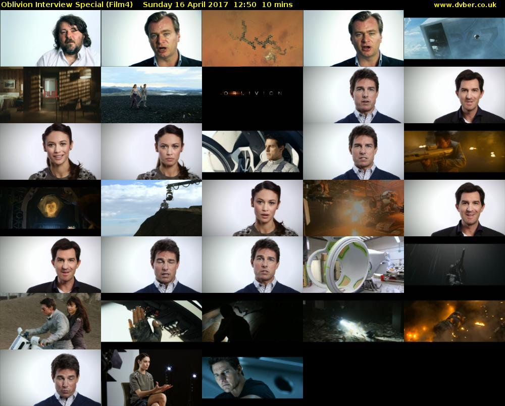 Oblivion Interview Special (Film4) Sunday 16 April 2017 12:50 - 13:00