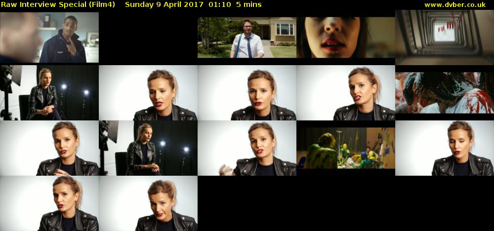 Raw Interview Special (Film4) Sunday 9 April 2017 01:10 - 01:15