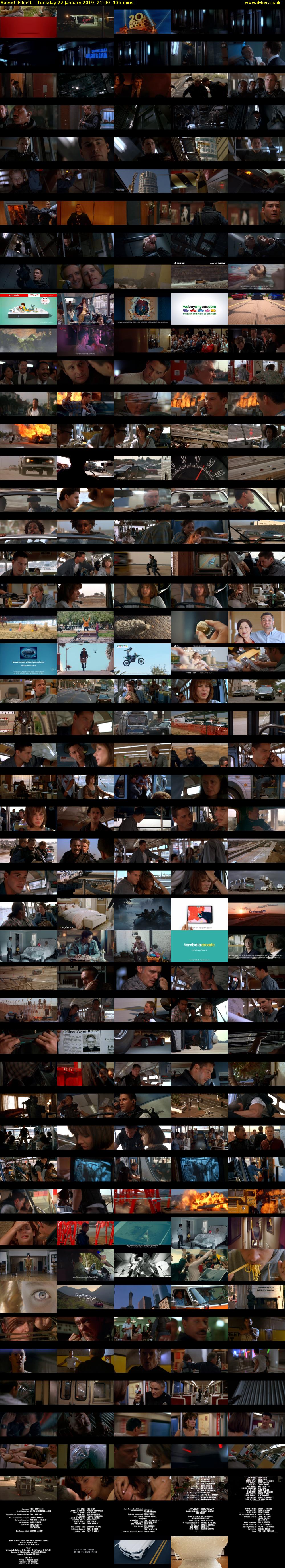 Speed (Film4) Tuesday 22 January 2019 21:00 - 23:15