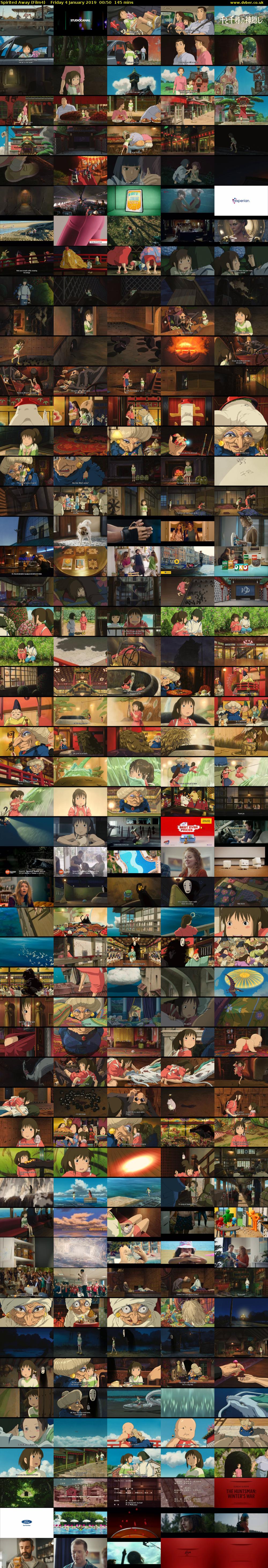 Spirited Away (Film4) Friday 4 January 2019 00:50 - 03:15