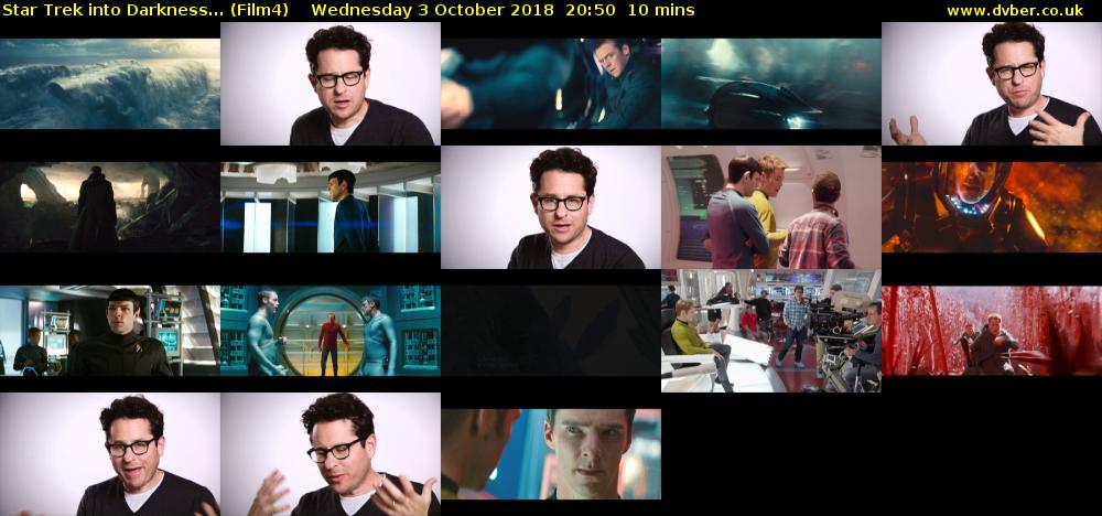 Star Trek into Darkness... (Film4) Wednesday 3 October 2018 20:50 - 21:00