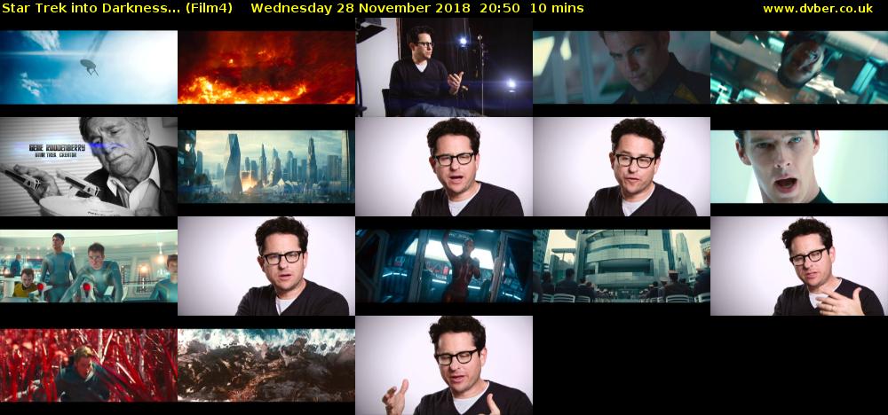Star Trek into Darkness... (Film4) Wednesday 28 November 2018 20:50 - 21:00