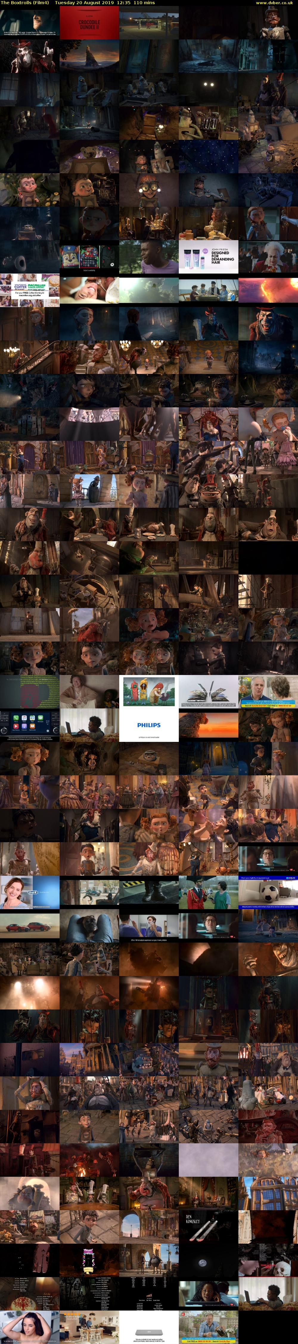The Boxtrolls (Film4) Tuesday 20 August 2019 12:35 - 14:25