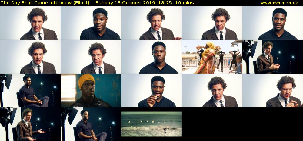 The Day Shall Come Interview (Film4) Sunday 13 October 2019 18:25 - 18:35