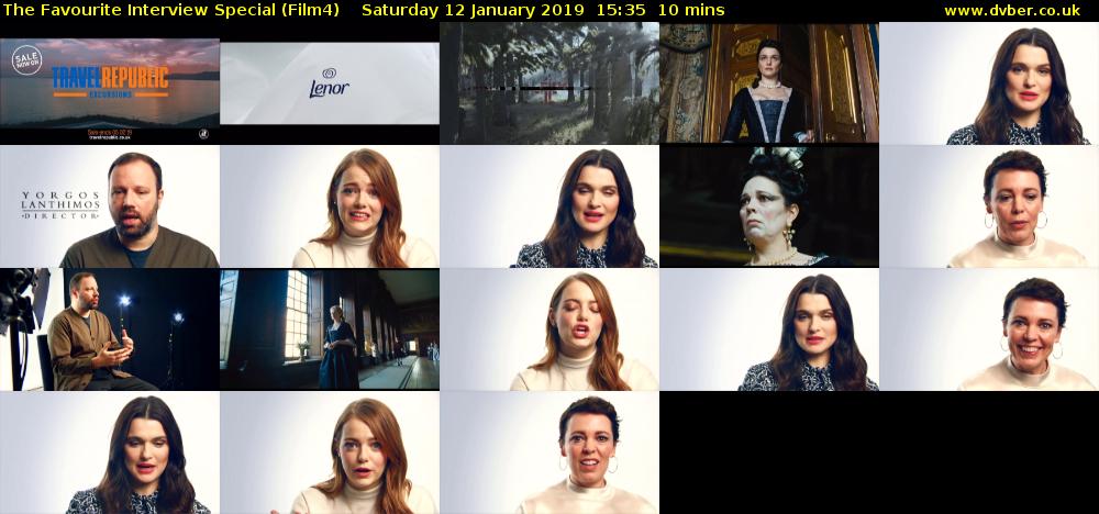 The Favourite Interview Special (Film4) Saturday 12 January 2019 15:35 - 15:45
