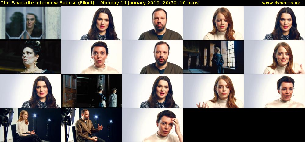 The Favourite Interview Special (Film4) Monday 14 January 2019 20:50 - 21:00