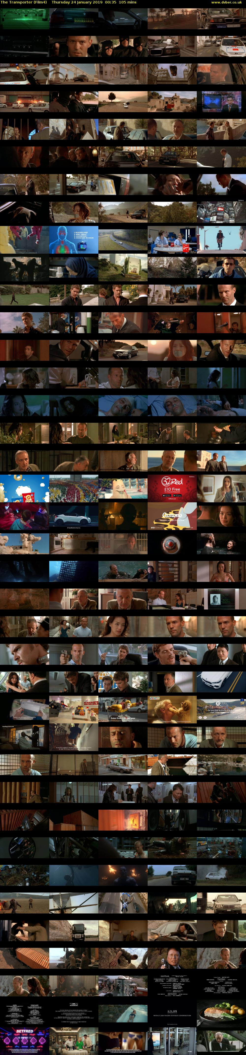 The Transporter (Film4) Thursday 24 January 2019 00:35 - 02:20