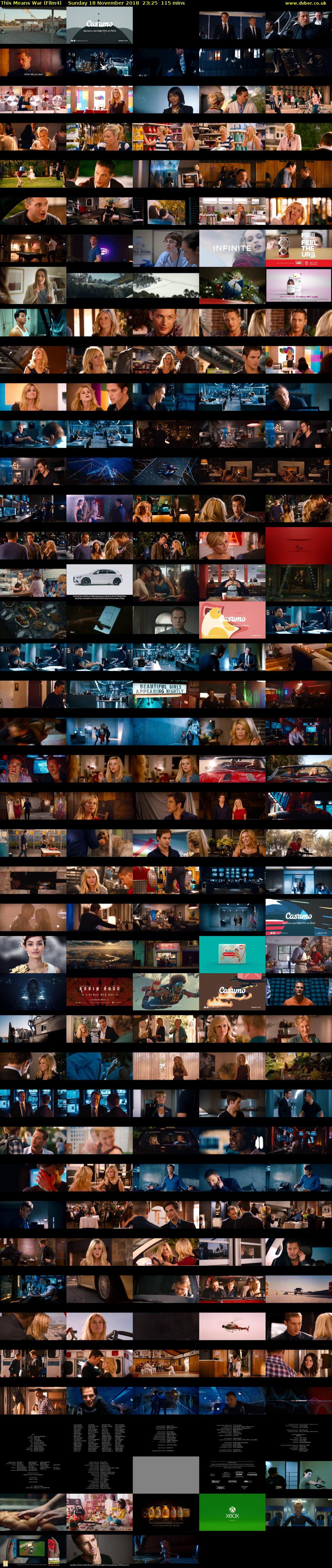 This Means War (Film4) Sunday 18 November 2018 23:25 - 01:20