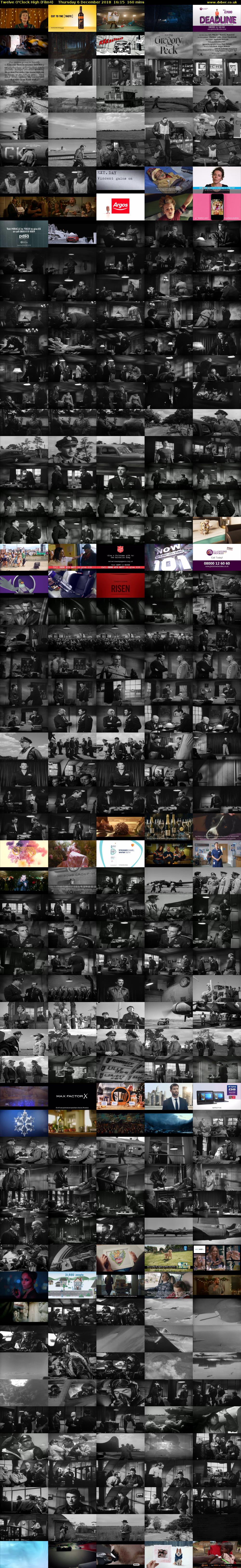 Twelve O'Clock High (Film4) Thursday 6 December 2018 16:15 - 18:55