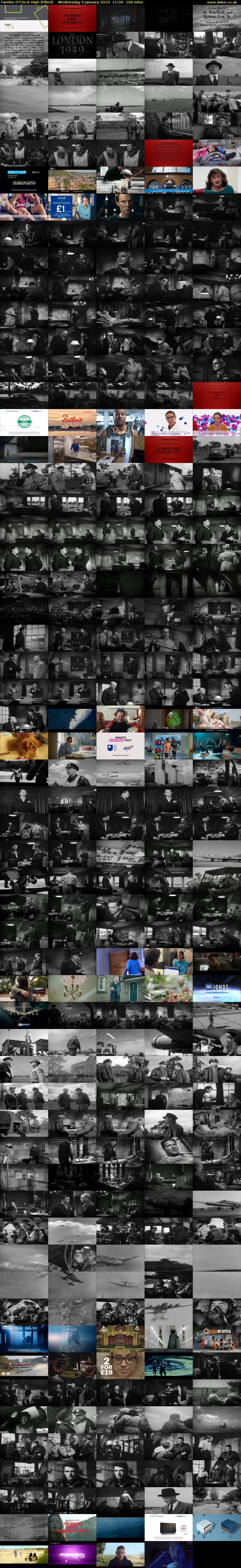 Twelve O'Clock High (Film4) Wednesday 9 January 2019 11:00 - 13:40