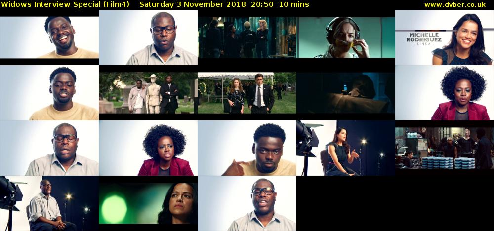 Widows Interview Special (Film4) Saturday 3 November 2018 20:50 - 21:00