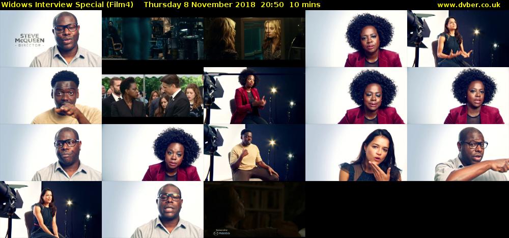 Widows Interview Special (Film4) Thursday 8 November 2018 20:50 - 21:00