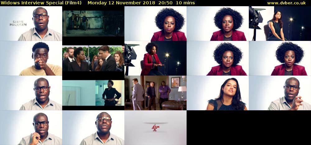 Widows Interview Special (Film4) Monday 12 November 2018 20:50 - 21:00
