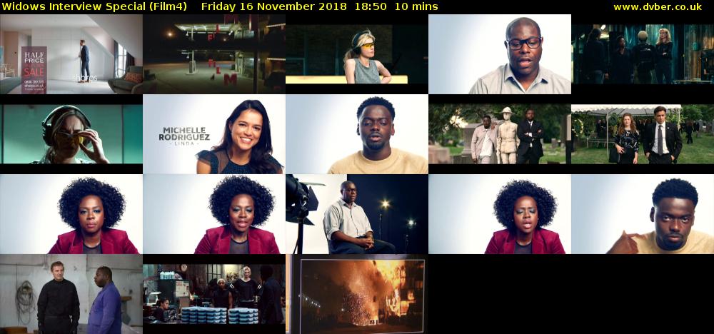 Widows Interview Special (Film4) Friday 16 November 2018 18:50 - 19:00