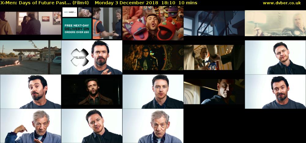 X-Men: Days of Future Past... (Film4) Monday 3 December 2018 18:10 - 18:20