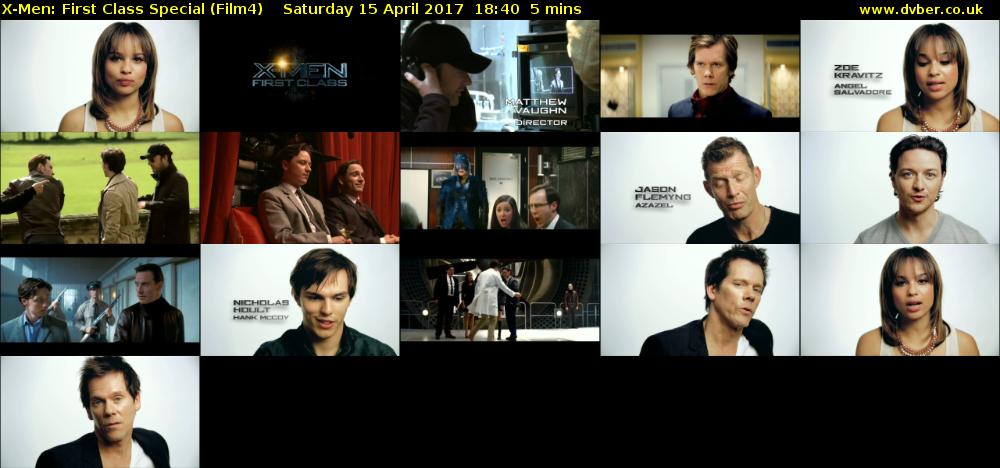 X-Men: First Class Special (Film4) Saturday 15 April 2017 18:40 - 18:45