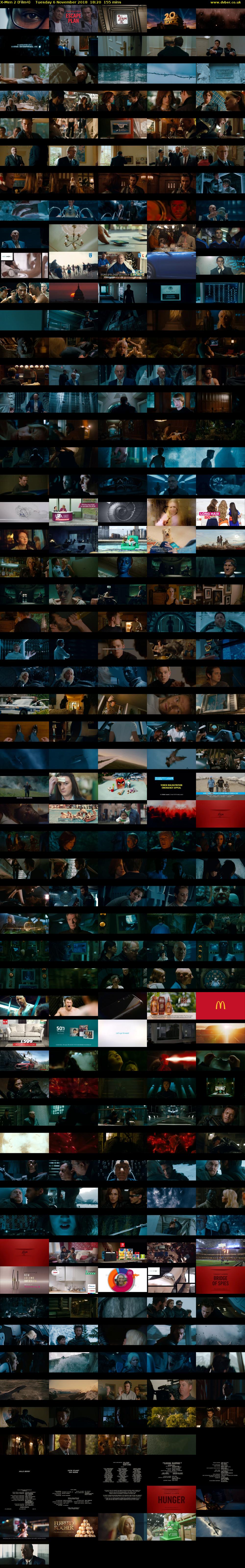 X-Men 2 (Film4) Tuesday 6 November 2018 18:20 - 20:55