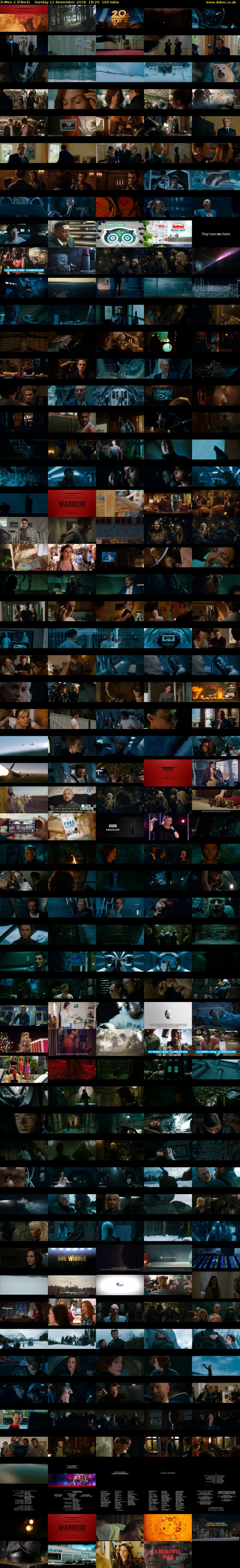 X-Men 2 (Film4) Sunday 11 November 2018 18:20 - 21:00