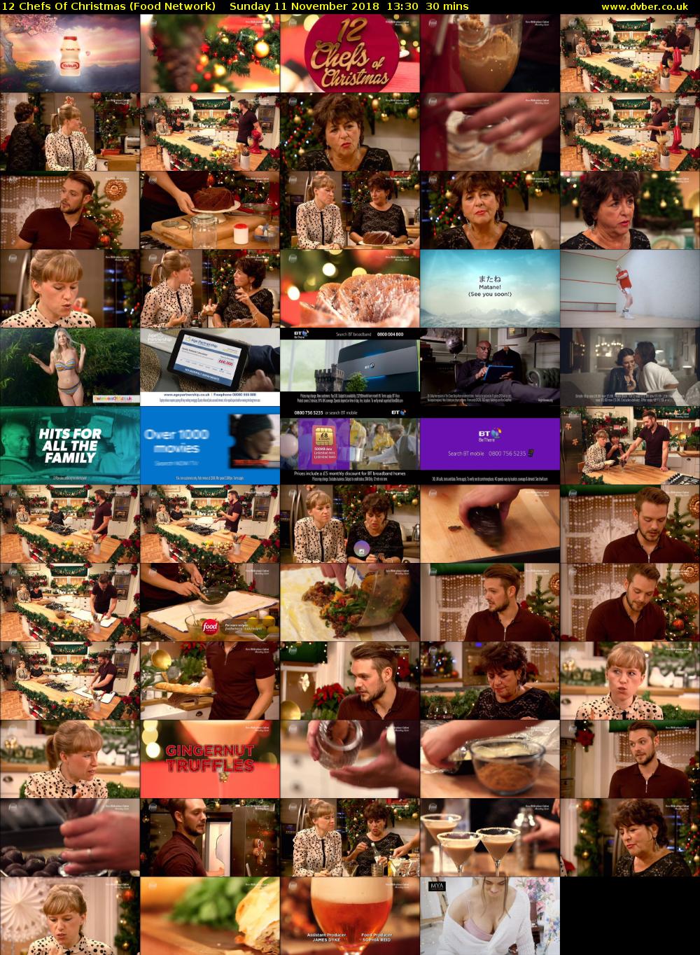 12 Chefs Of Christmas (Food Network) Sunday 11 November 2018 13:30 - 14:00