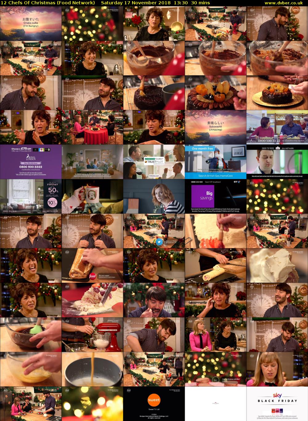 12 Chefs Of Christmas (Food Network) Saturday 17 November 2018 13:30 - 14:00